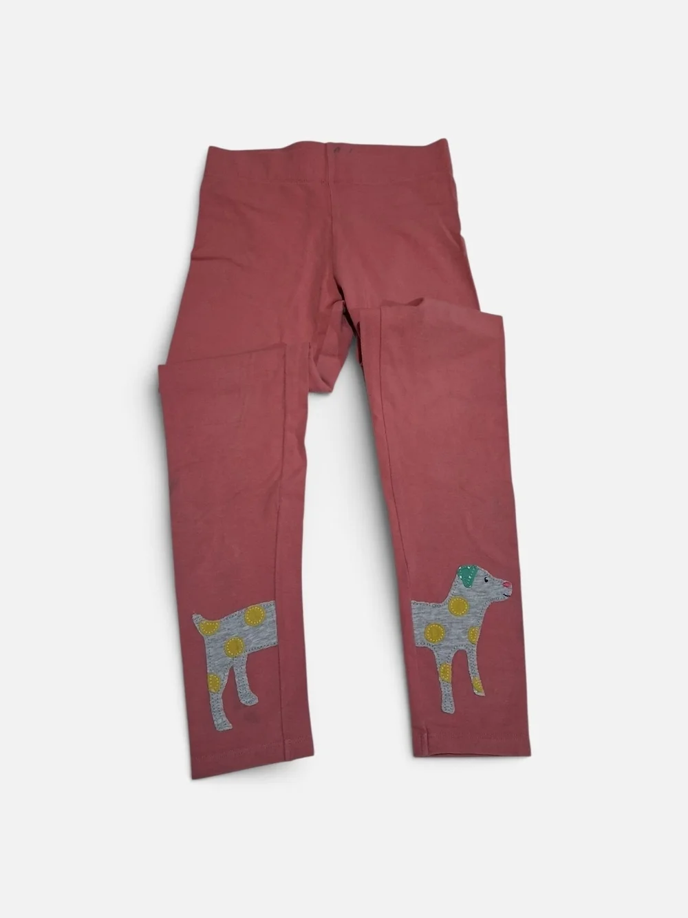 Mini Boden Girls Dusty Rose Leggings with Dog Applique 10